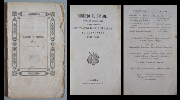 *ROBERTO IL DIAVOLO Opera in cinque atti da rapresentarsi nel …