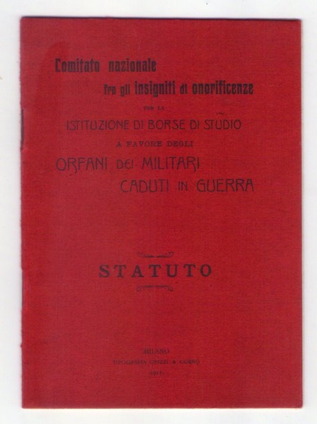 Comitato nazionale fra gli insigniti di onorificenze per la istituzione …