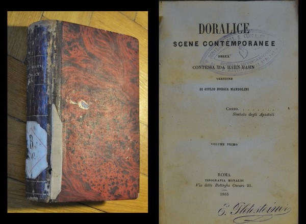 *CONTESSA HAHN-HAHN IDA. Doralice scene contemporanee. Volume primo e secondo. …