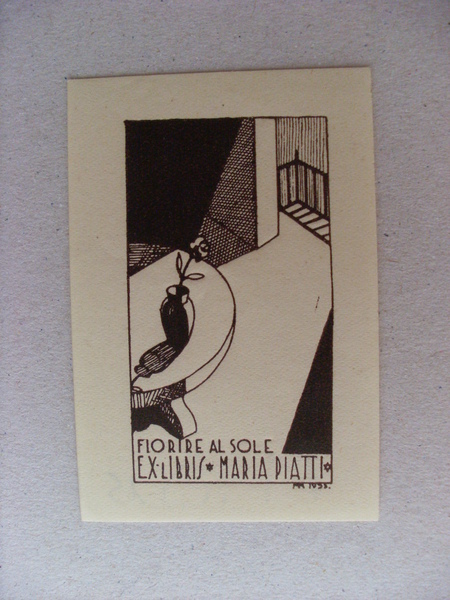 Ex Libris Maria Piatti - Fiorire al Sole 1935