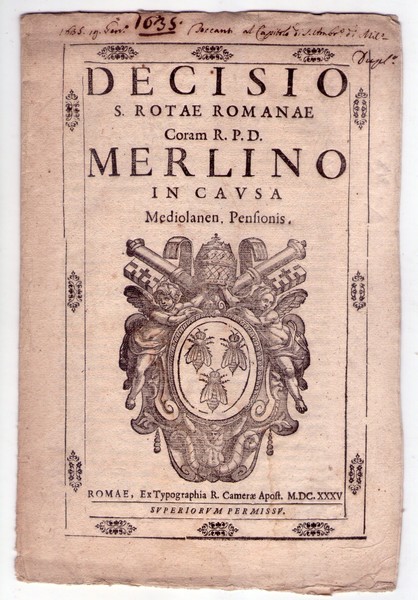 Decisio S. Rotae Romanae Coram R.P.D. Merlino in causa Mediolanen …