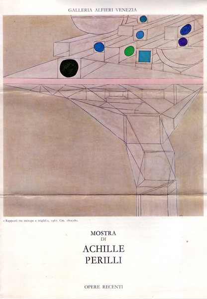 Brochure Mostra di ACHILLE PERILLI "Opere recenti". Galleria Alfieri Venezia.