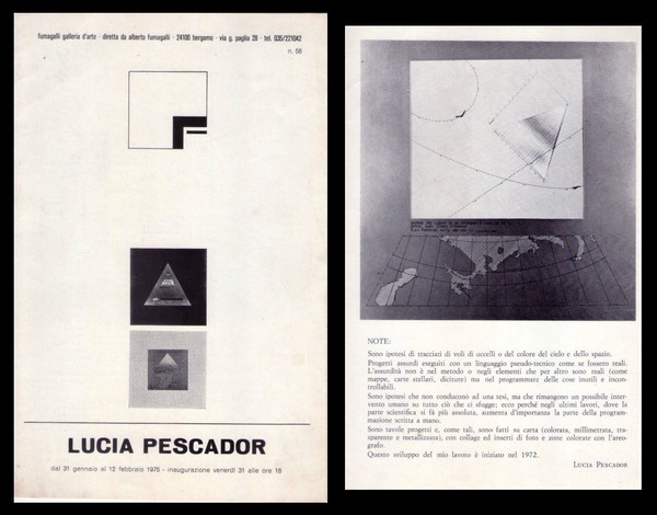 Brochure LUCIA PESCADOR dal 31 gennaio 1975. Fumagalli Galleria d'Arte …