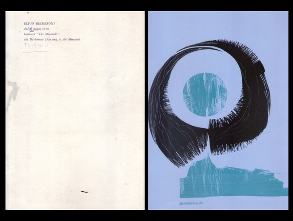 *Brochure mostra ELVIO BECHERONI. Galleria "Dei Mercanti" - Torino. Giugno …