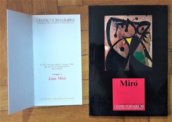 Catalogo mostra Joan Miro. Centro Tornabuoni Galleria d'Arte Moderna Internazionale …