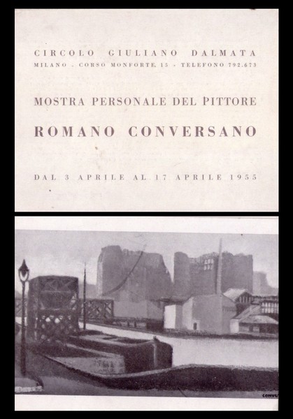 Brochure mostra personale del pittore ROMANO CONVERSANO. Circolo Giuliano Dalmata …