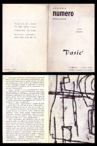 Brochure 193° mostra DUSAN VASIC. Galleria NUMERO - Milano dal …