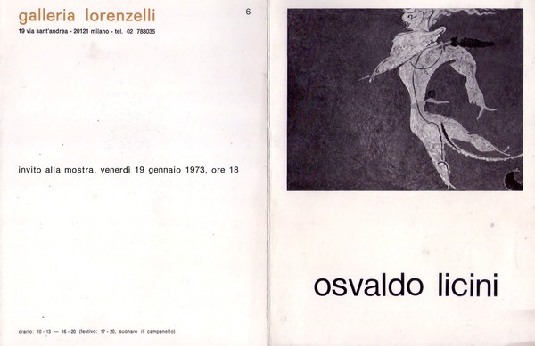 *Brochure invito mostra OSVALDO LICINI. Galleria Lorenzelli - Milano dal …