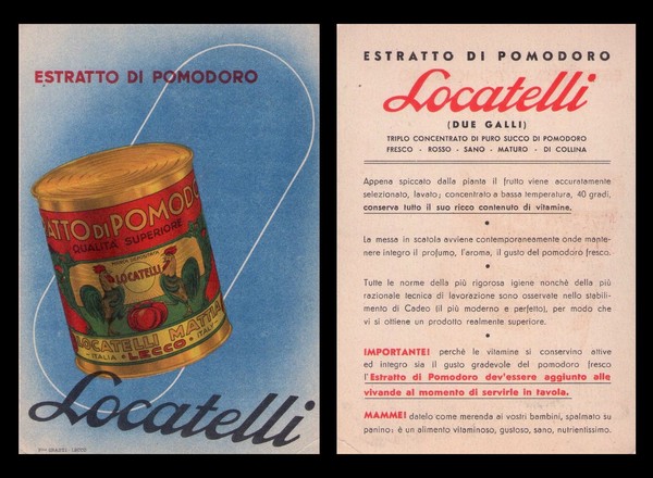 Cartolina/postcard Estratto di pomodoro LOCATELLI.