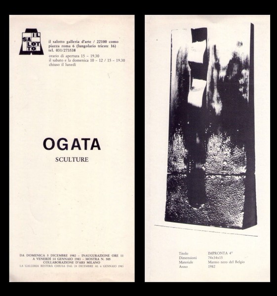 Brochure pieghevole mostra YOSHIN OGATA Scultore. Il Salotto Galleria d'Arte …