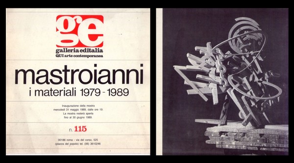 Brochure mostra n.115 Umberto Mastroianni i materiali 1979-1989. GE Galleria …