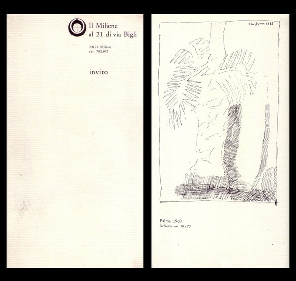 Invito mostra ALFREDO CHIGHINE acquarelli e disegni 1969-1970. Galleria Il …