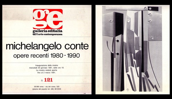 Brochure mostra n.121 Michelangelo Conte opere recenti 1980-1990. GE Galleria …