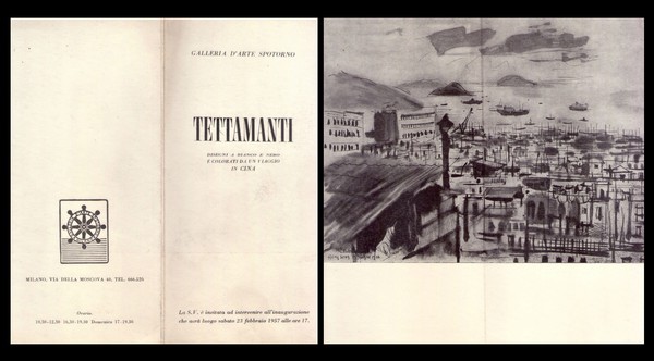 Brochure Franco Tettamanti disegni a bianco e nero e colorati …