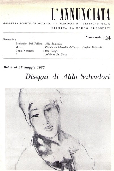 Brochure mostra disegni di Aldo Salvadori. Galleria d'Arte L'Annunciata - …