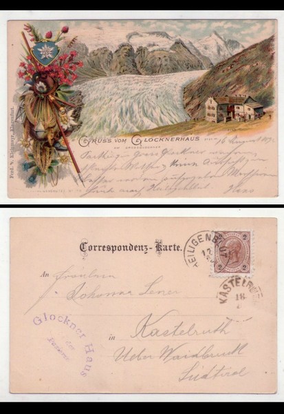 Cartolina/postcard Gruss vom Glocknerhaus. 1900 ca.