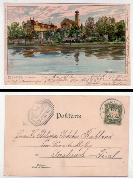 Cartolina/postcard Bernried, Schloss u. Kirche. 1904