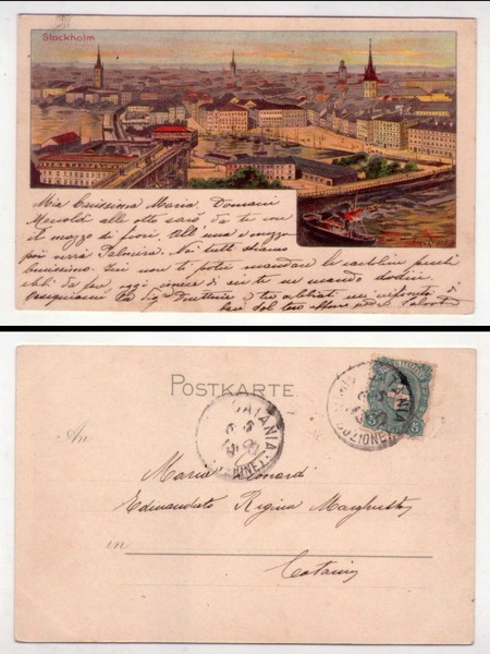 Cartolina/postcard Stockholm - Stoccolma. Primi'900