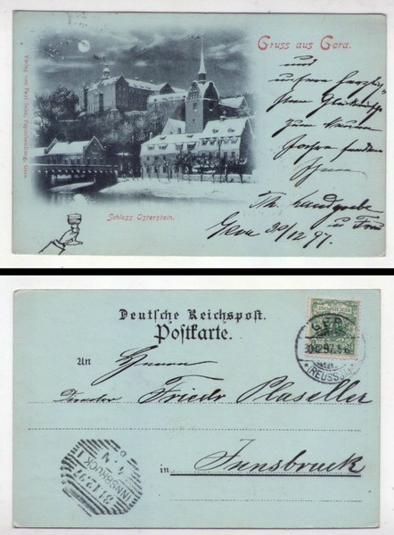 Cartolina/postcard Gruss aus GERA. 1897