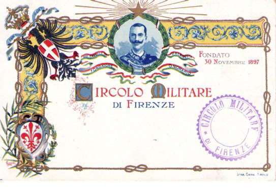 Cartolina Circolo Militare Firenze - Vittorio Emanuele III illustratore Granchi …