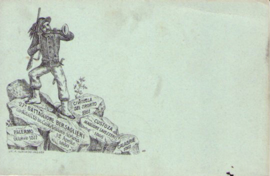Cartolina Militare 27° Battaglione Bersaglieri - 11° Reggimento Prima Guerra …
