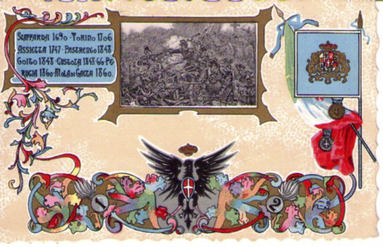 Cartolina Militare Brigata Granatieri di sardegna - 1°/2° Reggimento Primi'900