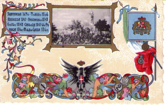 Cartolina Militare Brigata Granatieri di sardegna - 1°/2° Reggimento Primi'900