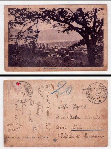 Cartolina/postcard Colombaro - Panorama. 1930