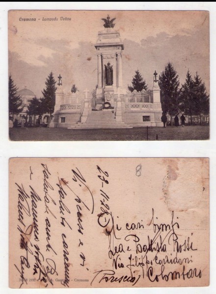 Cartolina/postcard CREMONA - Lampada Votiva. 1928