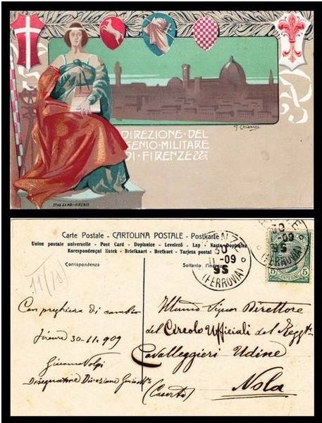 Direzione del Genio Militare di Firenze. Cartolina illustrata da G. …