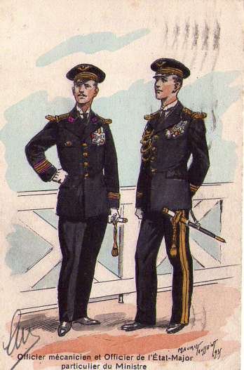 Cartolina Militare Officier mecanicien-de l'Etat-Major particulier du Ministre 1935