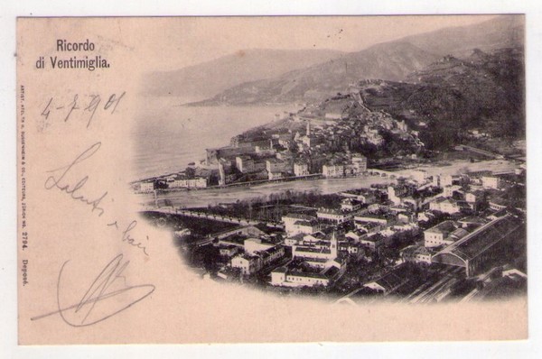 Cartolina/postcard Ricordo di Ventimiglia. 1901