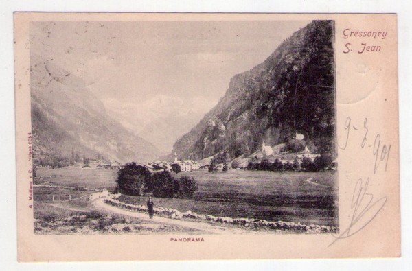 Cartolina/postcard Gressoney-Saint-Jean - Panorama. 1901