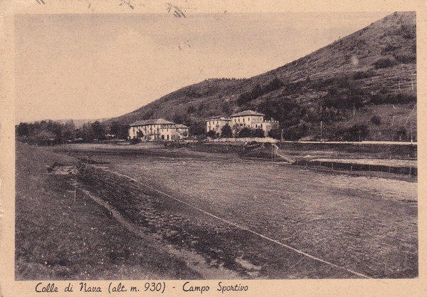 Cartolina Colle di Nava (Imperia) - Campo sportivo. 1951