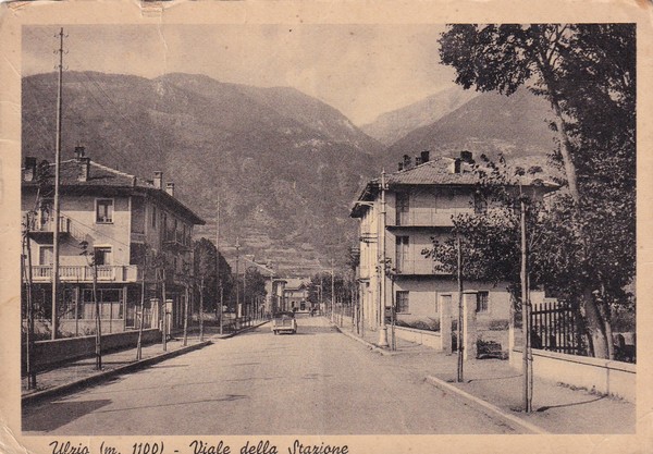 Cartolina ULZIO (Oulx) - Viale della Stazione. 1959