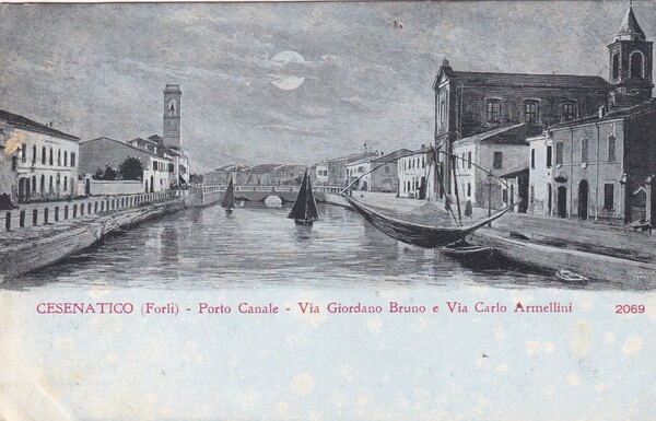 Cartolina Cesenatico (Forlì) - Porto Canale - Via Giordano Bruno …