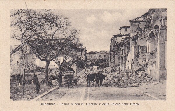 Cartolina MESSINA - Rovine di Via S. Liberale e della …