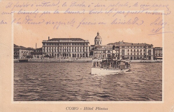 Cartolina COMO - Hotel Plinius. 1912