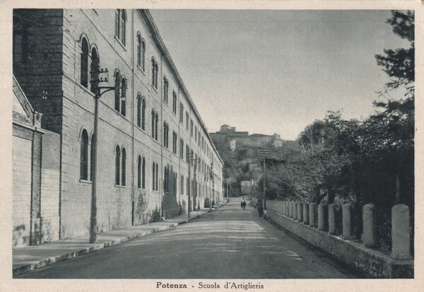 Cartolina Potenza - Scuola d'Artiglieria. 1942