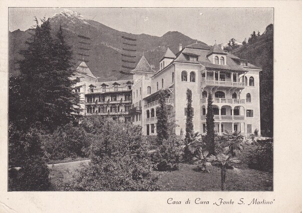 Cartolina Casa di cura - Fonte S. Martino (Merano). 1943