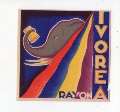 Etichetta fibra RAYON - Ivorea Anni´30 (moda / futurismo)