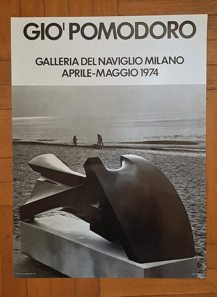 Manifesto Giò Pomodoro - Galleria del Naviglio Milano. Aprile-Maggio 1974