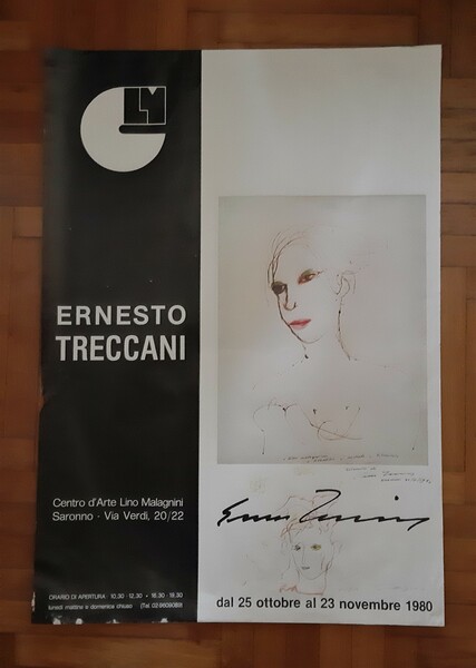 Manifesto con dedica e disegno firmato ERNESTO TRECCANI - Centro …