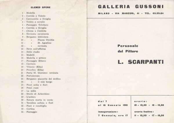 Invito mostra personale del pittore Luigi Scarpati. Galleria Gussoni - …