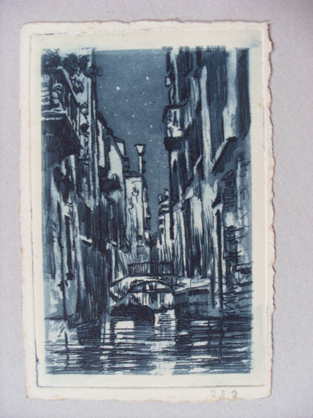 Cartolina / postcard incisione all´acquaforte (Venezia?)
