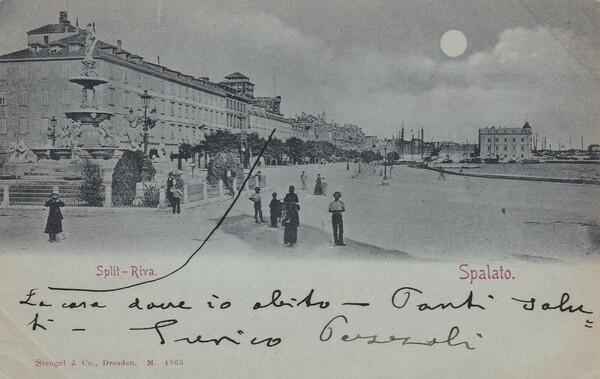 Cartolina Spalato. Split - Riva. 1898