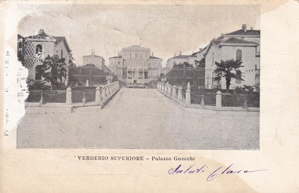 Cartolina Verderio Superiore (LECCO) - Palazzo Gnecchi. 1905