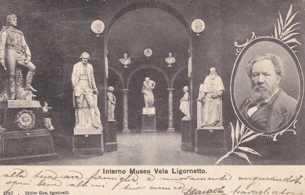 Cartolina Interno Museo Vela Ligornetto 1913