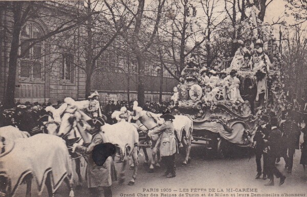 Cartolina Paris 1905 - Les fetes de la Mi-Careme. Grand …