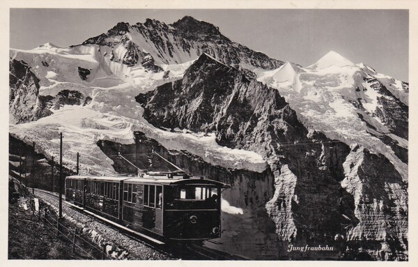 Cartolina ferrovia Jungfraubahn.